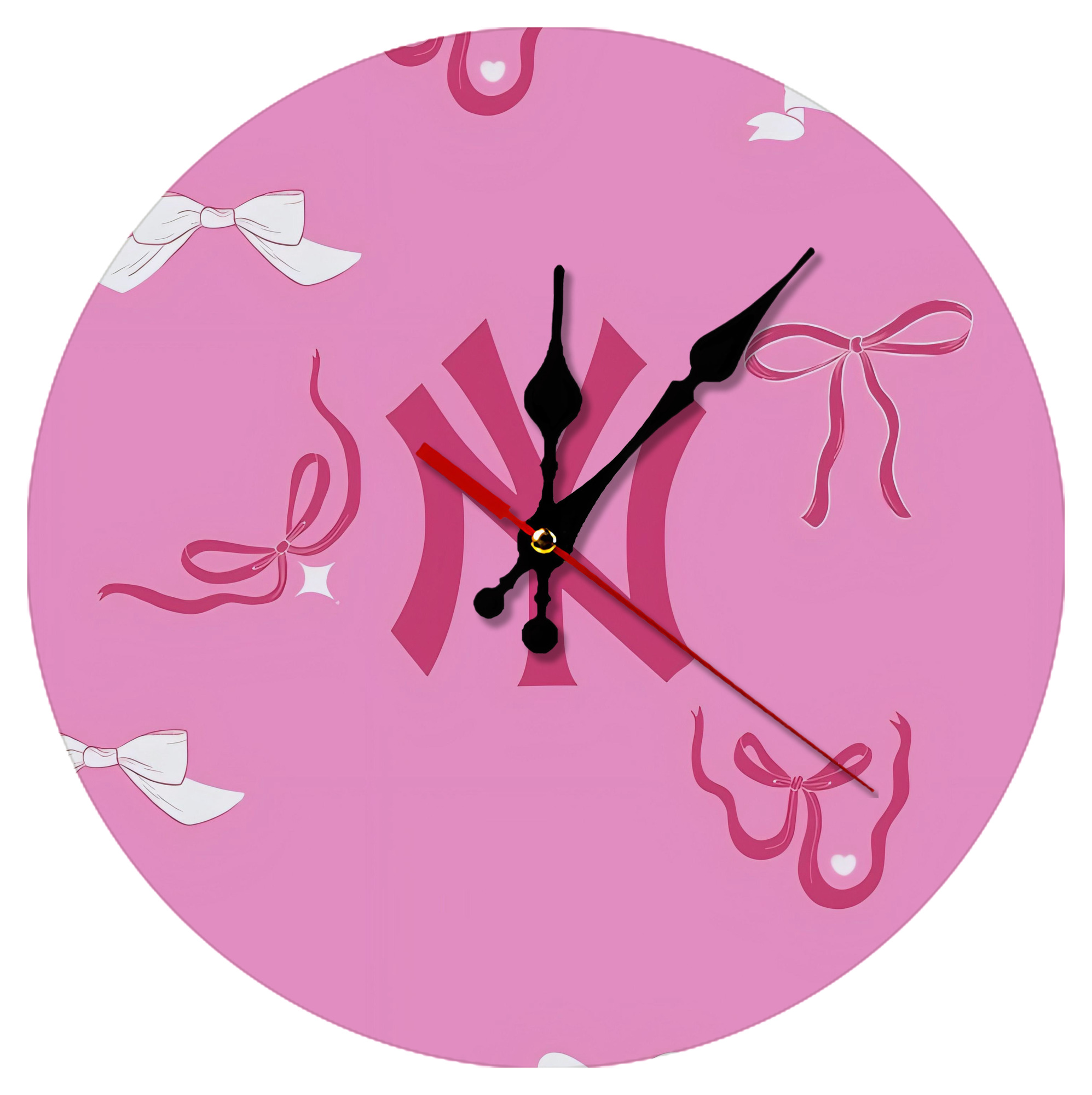 New York Yankees 220 Silent Round Wall Clock – Modern & Stylish DIY Design, Durable Wood Construction, Easy To Install – Perfect For Office, Bedroom, Living Room, And More